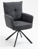 Fauteuil de salon confortable à dossier haut en velours côtelé, pivotant à 360°, avec siège à ressorts ensachés et accoudoirs rembourrés, pour salon