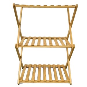 Bamboo Three Tier Floor <b>Shelf</b> Multifunctional Storage <b>Rack</b> For Kitchen Bathroom Dormitory Home Use Standing Type Minimalist - Product Image 1