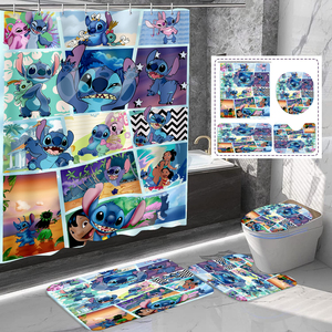 Juego de cortinas de ducha de personajes de Anime de 100% poliéster con estampado personalizado, diseño de lujo, impermeable, colorido, tamaño estándar, para hoteles - Product Image 2