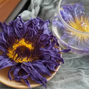 Sachets de thé en vrac naturel de qualité supérieure, thé de fleur de Lotus bleu, vente en gros de plantes chinoises, grandes fleurs entières
