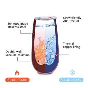 Nouveau Gobelet Flûte Moderne 6oz 2023 – Vente en Gros, Double Paroi en Acier Inoxydable Isolé, Logo Personnalisé, Idéal pour les Fêtes et le Vin - Product Image 3