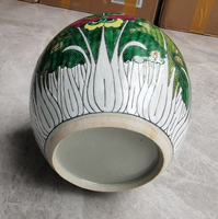 Vase de table en porcelaine Jingdezhen, motif papillon Bok Choy, fait main et peint à la main, pour la décoration de la maison