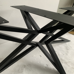 Patas de mesa de comedor con patas cruzadas de hierro grandes negras personalizadas de nuevo diseño de buena calidad - Product Image 4