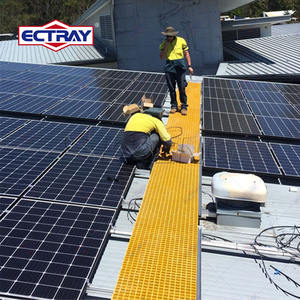 ECTRAY 태양열 산책로 FRP 격자 유리 섬유 강화 플라스틱 펀칭 맞춤형 절단 태양열 장착 시스템 산책로 - Product Image 1