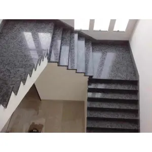Factory supply leathered granito Brazil matrix black granite for stairs steps