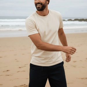 T-shirts unisexes en coton de haute qualité en gros, poids lourd, col rond, taille plus, t-shirts simples pour hommes - Product Image 3