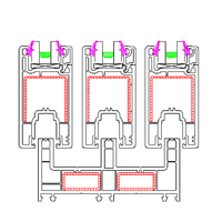 GKBM 105/112 UPVC 现代推拉窗 低辐射双层钢化玻璃 不锈钢网纱 防风塑料 1年保修