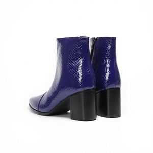 Botas de Moda Azules de Cuero Genuino con Punta Puntiaguda y Tacón Alto para Hombre, Talla Grande, Botas de Tobillo para Club Nocturno, Fiesta, Baile de Jazz - Product Image 3