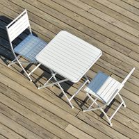 Sillas Plegables Metálicas para Exteriores, Juego de Mesa y Sillas para Camping, Mesa de Comedor Impermeable para Cafés, Tiendas de Té con Leche y Espacios al Aire Libre