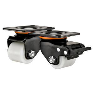 גלגל ניילון לבן 2 2.5 3 אינץ' עמיד במיוחד, פרופיל נמוך, 83x60 מ\\\"מ, מיסב כדורי, תושבת סטנדרטית לעגלת יד - Product Image 4