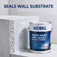 Primaire mural acrylique KOBG à base d'eau, résistant aux alcalis, pour la préparation des surfaces intérieures et extérieures en ciment, plâtre et béton