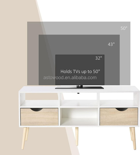 Luxury Modern Wooden Panel Home Entertainment Wall Unit TV Stand Cabinet with Eco-friendly Design Easy Assembly for Living Room