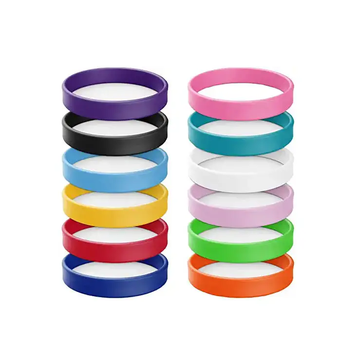 Wholesale High Quality Fashion Safe Cheap Solid Color Custom Wristband Silicone Bracelet