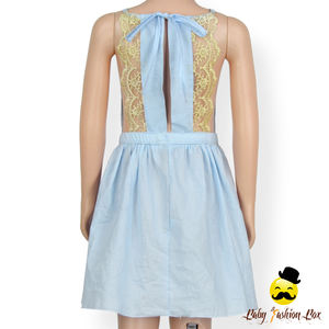 48BQA229 Yihong Dreamy Fairy Baby Girl Lace Ruffle Summer Dress Children Model Frock Dress - Product Image 4