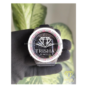 Reloj de Diamantes Moissanite para Mujer, Más Vendido, Plata de Ley 925, con Incrustaciones de Diamantes, Bisel con Piedras Preciosas Rosas, al Mejor Precio - Product Image 1