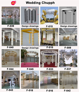 Nuevo diseño acrílico boda Chuppah decoración boda Chuppah blanco Mandap con flores - Product Image 6