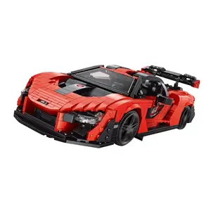 Mold King 10007 MOC Seine Technic Red Race Supersport wagen Speed Racer Fahrzeug modell DIY Bausteine Ziegel Spielzeug Set