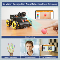 Voiture robotique éducative Hiwonder TurboPi AI Vision Line Follower avec roues Mecanum, caméra 480P et 2DOF pour Raspberry Pi