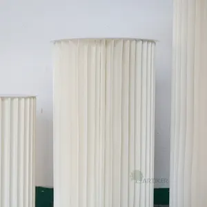 Dekorasi Pesta Pernikahan Meja Silinder Lipat Kertas Silinder Roman Putaran Tampilan Makanan Penutup