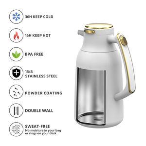 2L Venta caliente portátil hervidor térmico de doble pared de acero inoxidable con aislamiento de café tetera - Product Image 2