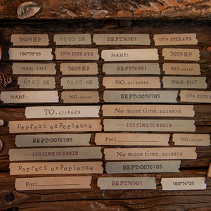 Paquete de pegatinas decorativas de palabras en inglés Vintage 60 unids/bolsa <span class=keywords><strong>serie</strong></span> larga grabable Little Creed para libro de chatarra Kraft y Bloc de notas - Product Image 3