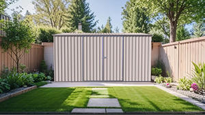 Abri de <span class=keywords><strong>moto</strong></span> en acier pour extérieur EG1408-H200-2H, kit de stockage préfabriqué pour jardin, <span class=keywords><strong>garage</strong></span>, salle d'outils, <span class=keywords><strong>maison</strong></span> utilitaire ou entrepôt - Product Image 4