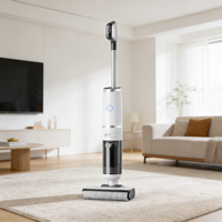 Laveuse de sol sans fil à écran LED à invite vocale Laveuse de sol sous vide humide et sec à haute pression pour le ménage