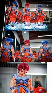 JT Studio <span class=keywords><strong>Vegeta</strong></span> Anime 33CM Son Goku et <span class=keywords><strong>Vegeta</strong></span> Super <span class=keywords><strong>Saiyan</strong></span> God <span class=keywords><strong>Blue</strong></span> <span class=keywords><strong>2</strong></span> Têtes Statue PVC Modèle de Collection Jouets Cadeaux Original - Product Image 4