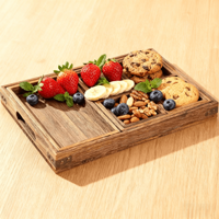 Palettes de service en bois sculpté pour la décoration de la maison pour le petit déjeuner et les boissons Laque peinte à la main pour le salon et l'utilisation rurale