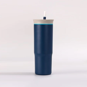 Custom Logo 24oz Stainless Steel Vacuum Insulated Skinny Tumbler with <b>Straw</b> Spill Resistant <b>Lid</b> <b>Cup</b> Holder Travel <b>Cup</b> - Product Image 6
