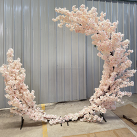 F385 3m Arches décoratives pour restaurants, fleurs de cerisier artificielles en soie japonaise Sakura, couleur rose vif