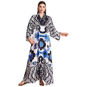 Nuovo arrivo abito retrò musulmano elegante abito Casual ispirato al medio <span class=keywords><strong>oriente</strong></span> Dubai autunno poliestere Abaya all'ingrosso Stock - Product Image 1