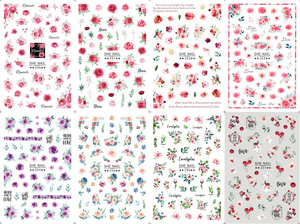 สติ๊กเกอร์ติดเล็บลายดอกซากุระ 5 มิติ ลายดอกกุหลาบลาเวนเดอร์ ใบไม้ ดอกไม้ฤดูใบไม้ผลิ ของตกแต่งเล็บ อุปกรณ์ตกแต่งเล็บ - Product Image 6