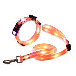 हल्के-अप कुत्ते पट्टा कॉलर सेट यूएसबी रिचार्जेबल ग्लोइंग लीड पालतू जानवर के लिए रात चलने वाले पालतू पट्टा के लिए सेट - Product Image 2