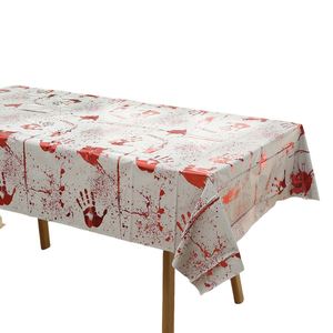 Fournitures de décoration pour fête d'Halloween, nappe de table à imprimé main de zombie sanglante pour Halloween, 54x72 pouces, housses de table en plastique jetables - Product Image 2