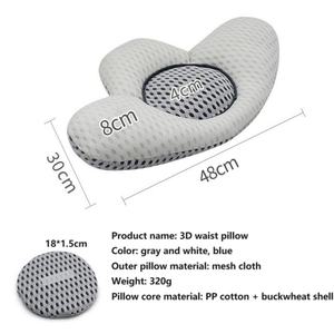 Almohadas 3D para la Cintura, Almohadas Cervicales Cómodas, Almohada para el Cuello con Relleno de Algodón PP y Cáscara de Trigo Sarraceno, Soporte Lumbar Desmontable - Product Image 3