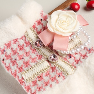 Pet Winter Warm Vest With Pearl Decor Stylish Fall <strong>Cold</strong> <strong>Weather</strong> Coat Soft Comfortable Accessory <strong>Outfit</strong> for Daily Wear - Product Image 5