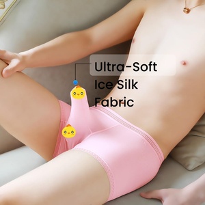 Boxer da <span class=keywords><strong>Uomo</strong></span> a Proboscide d'<span class=keywords><strong>Elefante</strong></span> in Seta di Ghiaccio Effetto Nudo Separati Trasparenti Sexy a Vita Bassa Traspiranti ad Asciugatura Rapida ODM - Product Image 3