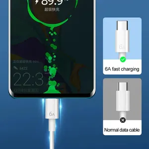 Factory Price 65 Watt 6A Type C Super Fast Mobile Phone Charger Cable Usb Type-C Fast Charging For Android