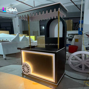 Carrito de Champán Negro para Bodas, Diseño Nuevo de Fábrica, Carrito de Dulces, Carrito de Bar para Champán, Accesorios de Decoración para Eventos - Product Image 1