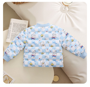 MAM2009 - Manteau en coton doublé pour garçons et filles, fermeture à simple boutonnage, chaud et décontracté, motif imprimé pour bébé - Product Image 3