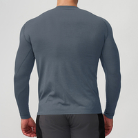 T-shirt de sport à manches longues sans coutures pour homme, haute qualité, séchage rapide, idéal pour la course, le yoga et l'entraînement, haut de compression pour l'exercice