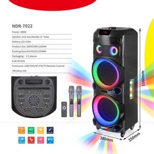 Altavoz Portátil Recargable NDR-7022 de Fábrica, Altavoz para Fiestas con Bajos HIFI, Doble Woofer de 12 Pulgadas, <span class=keywords><strong>Partybox</strong></span> <span class=keywords><strong>1000</strong></span> de Alta Potencia 100W - Product Image 3