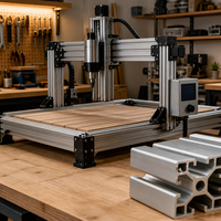 Profilé d'extrusion en aluminium à rainure en T 4040 norme européenne, anodisé 6063-T5, rail de châssis de machine, longueur découpée sur mesure