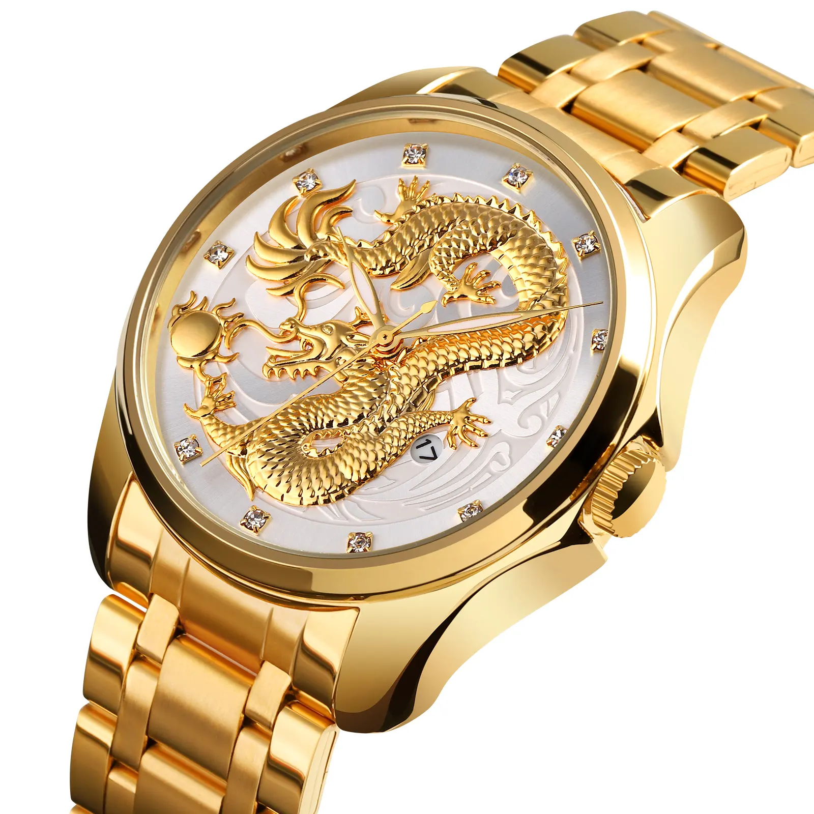 jam tangan skmei 9193 Fashion Brand Luxury Watch Men Stainless Steel Gold Watch Wrist Quartz Watch For Men