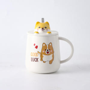 Trianglelyi — tasse en céramique pour la maison, tasse Shiba Inu, style dessin animé, pour étudiantes, bureau, <span class=keywords><strong>corgi</strong></span>, couple - Product Image 5
