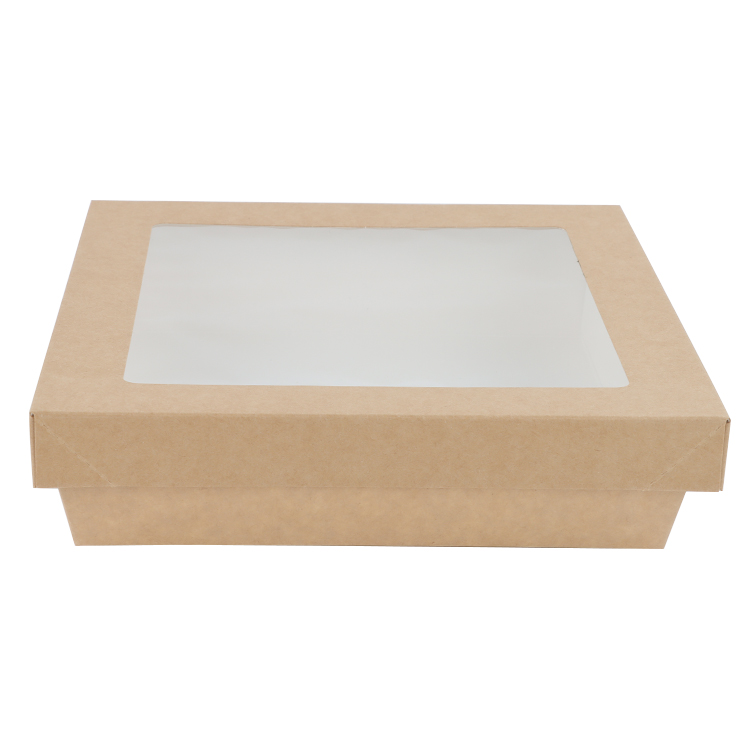 Disposable eco friendly Custom Printing Food Packing Small Sushi Cake Bakery Chocolate Packaging PapePaper Box with WindowrPopular
