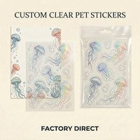 Autocollant personnalisé en PET transparent argenté avec feuille holographique, imperméable, pour journalisation DIY, feuille d'autocollants transparente