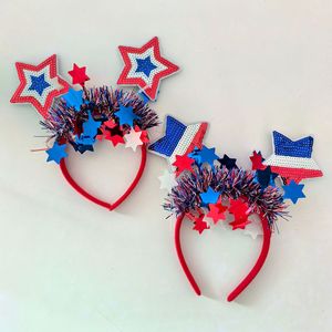 HIPIE Glitter Patriotic <span class=keywords><strong>Deluxe</strong></span> Disco Ball Tinsel diadema accesorios de moda para mujeres 4 de Julio decoración de fiesta - Product Image 3