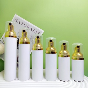 <b>Empty</b> Gold Top Hand Mousse Foaming 30ml 40ml 60ml White Soap Dispenser Face Lash Eyelash Wash Cleanser Foam Pump <b>Bottle</b> - Product Image 1